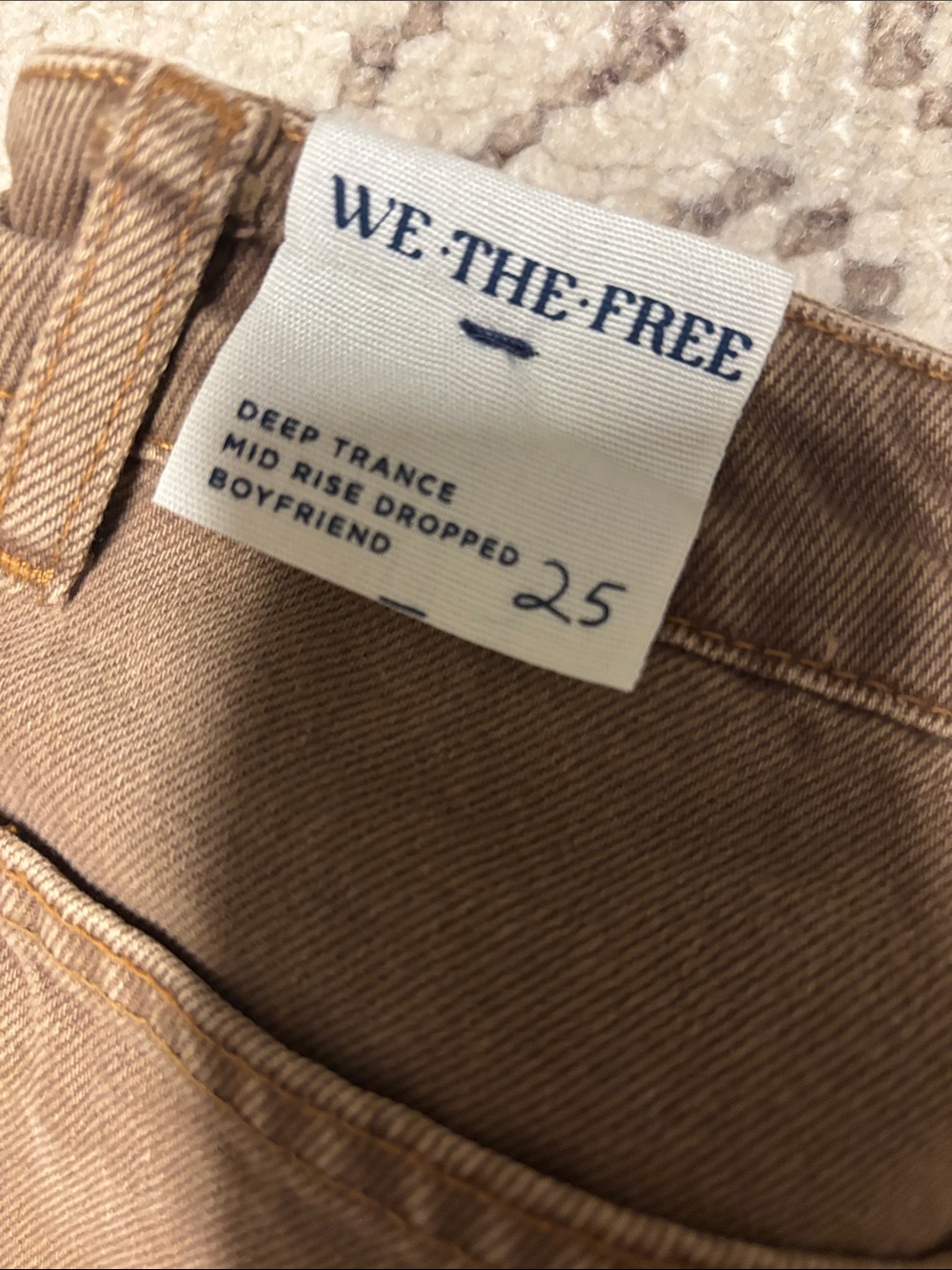 NWT FREE PEOPLE WE THE FREE Deep Trance Dropped Boyfriend | Chocolate Mousse - Picture 8 of 10